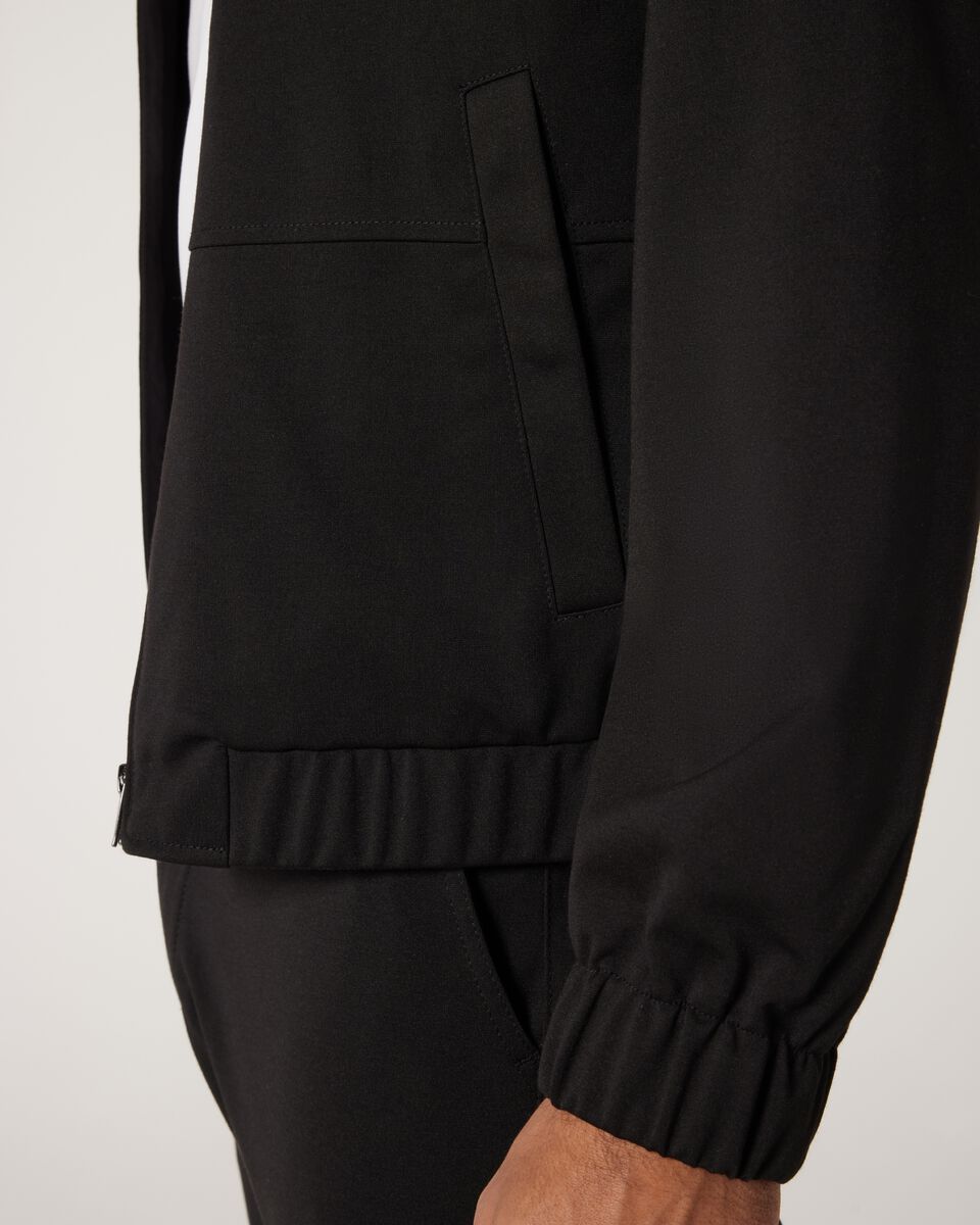 Slim Stretch Travel Jersey Bomber, Black, hi-res